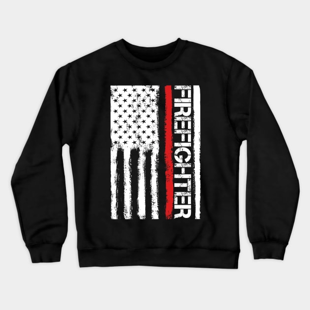 Thin Red Line - Fireman & Volunteer Firefighter Crewneck Sweatshirt by 5StarDesigns